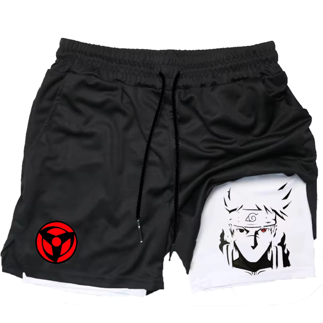 Men's Naruto Print Panel Shorts