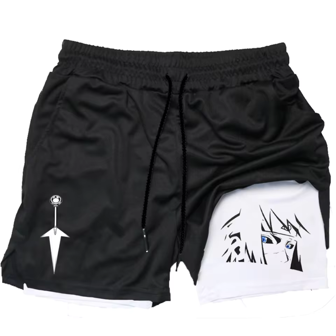 Men's Naruto Print Panel Shorts