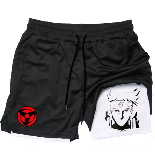 Men's Naruto Print Panel Shorts