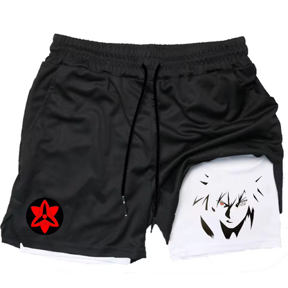 Men's Naruto Print Panel Shorts