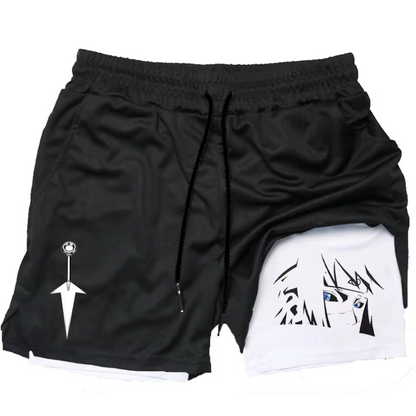 Men's Naruto Print Panel Shorts